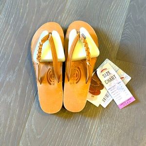 Brand new with tags! Rainbow braided flip-flops!